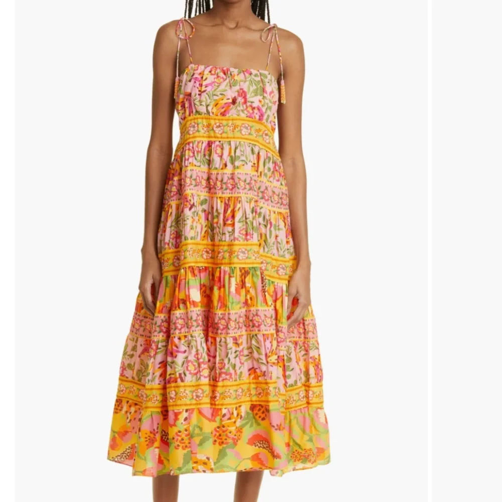 NWT $240 FARM Rio Mixed Fruits Paradise Cotton Midi Sundress - size XS + Medium! - Picture 1 of 7